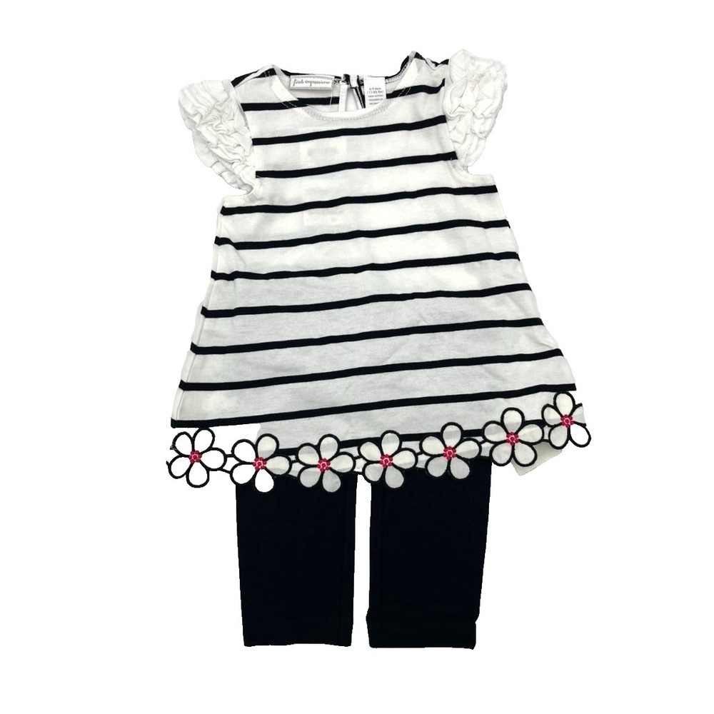 First Impression Baby Girl Floral Two Piece Set Shirt & Leggings 24 months New